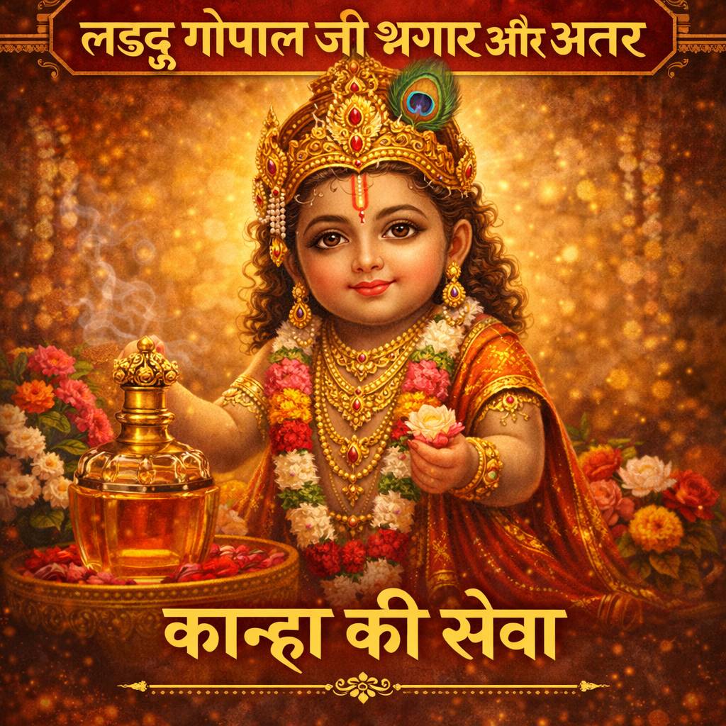 Laddu Gopal Ji Shringar Aur Attar — Kanha Ki Seva