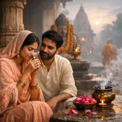 Chandan and rose whisper of temples and dawn rain